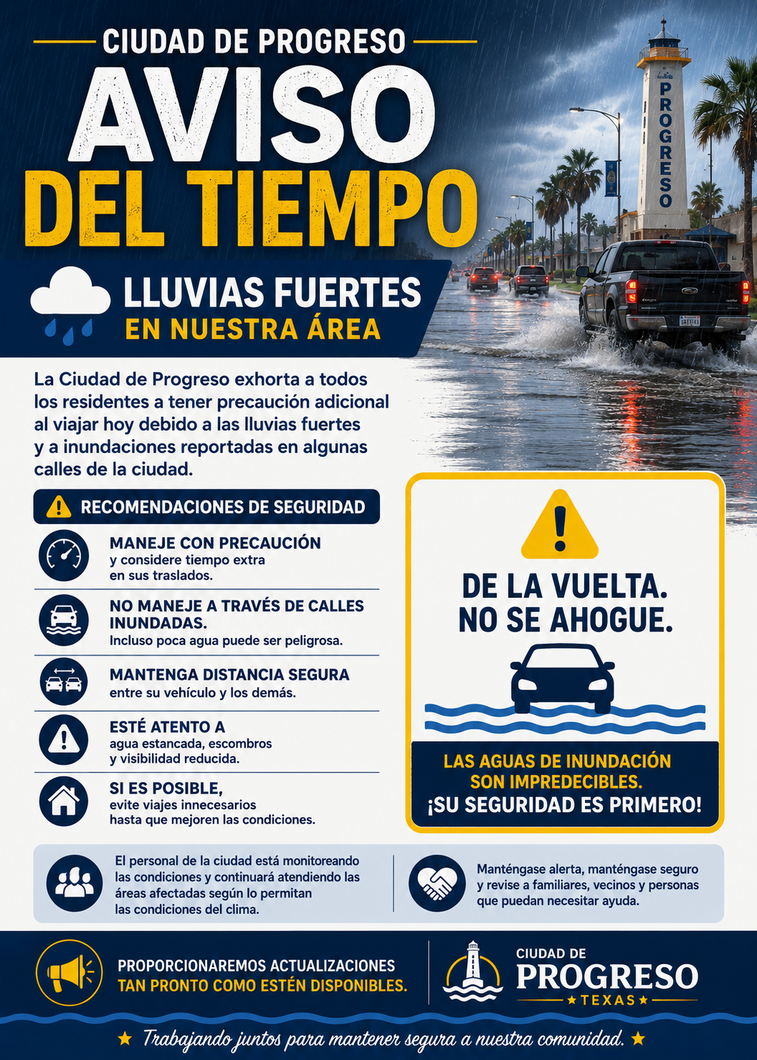 weather advisory spanish